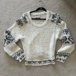 Anthropologie white and blue sweater